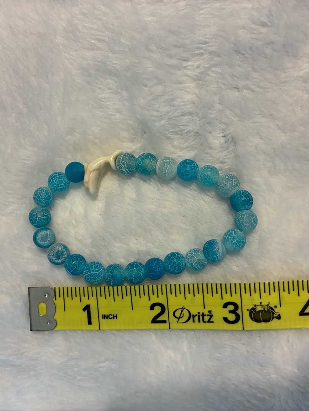 Turquoise Blue Beaded Stretch Bracelet - Women Jewelry